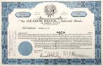 The Meadow Brook National Bank 1960, 1950 tot 1970, Certificaat van aandeel, Ophalen of Verzenden