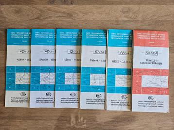 Lot de 6 cartes topographiques - IGN Belgique beschikbaar voor biedingen