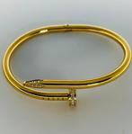 Oorstekerarmband met strass, Handtassen en Accessoires, Armbanden, Ophalen of Verzenden, Nieuw, Staal, Met strass