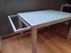 Tuin tafel metaal + glas, Tuin en Terras, Ophalen, Zo goed als nieuw, Metaal