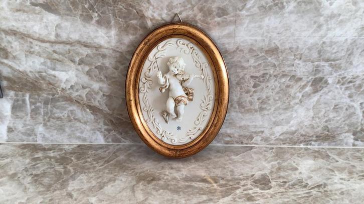 Mooi ovaal kadertje met vioolspelend engeltje., Kinderen en Baby's, Kinderkamer | Inrichting en Decoratie, Zo goed als nieuw, Ophalen of Verzenden