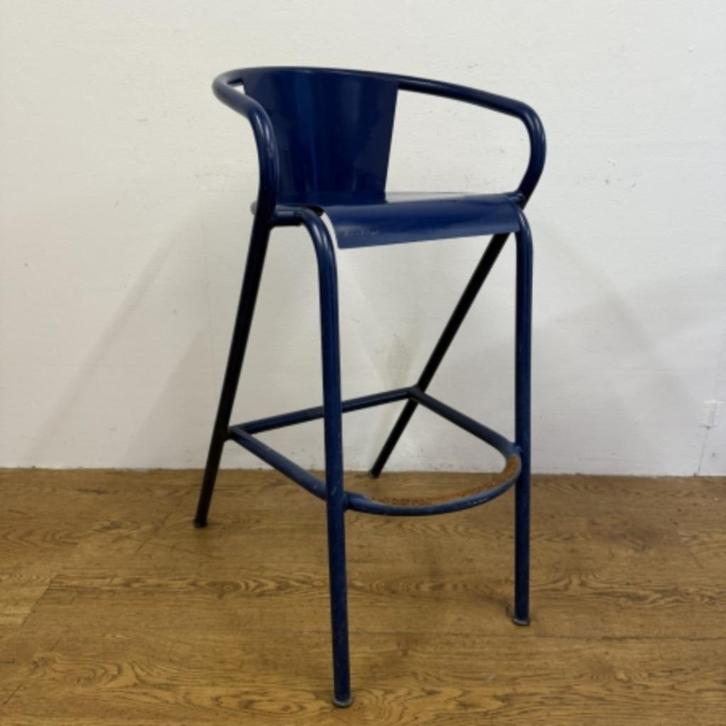 9 vedett adico fermob barkrukken vintage metaal unieke set!, Huis en Inrichting, Barkrukken, Gebruikt, 60 tot 90 cm, Metaal, 5 krukken of meer