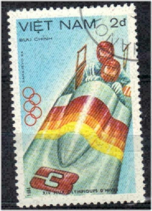 Vietnam 1984 - Yvert 481 - Olympische Winterspelen (ST), Timbres & Monnaies, Timbres | Asie, Affranchi, Envoi