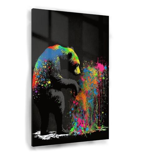 Peinture sur verre Banksy bear 40x60cm + Système d'accrochag, Maison & Meubles, Accessoires pour la Maison | Peintures, Dessins & Photos