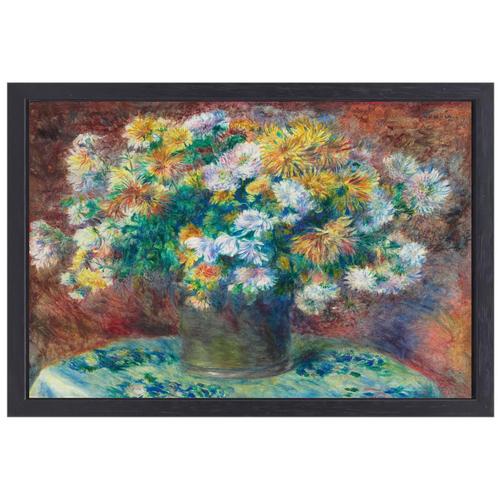 Chrysanten - Pierre-Auguste Renoir canvas + baklijst 70x50cm, Huis en Inrichting, Woonaccessoires | Schilderijen, Tekeningen en Foto's