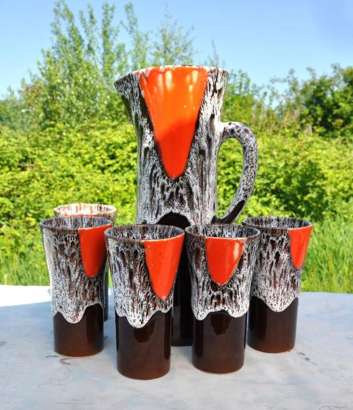 service a limonade vintage vallauris signé Gladys, Antiquités & Art, Antiquités | Céramique & Poterie, Enlèvement ou Envoi