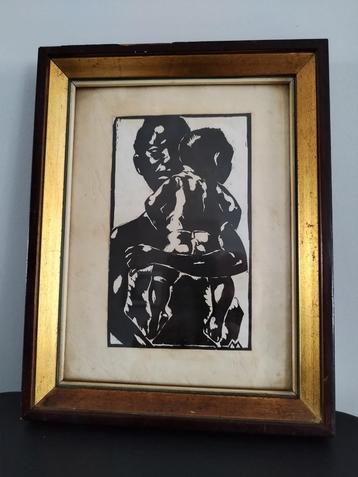 Ingekaderde tekening Jozef Moeyens (1899 - 1955) beschikbaar voor biedingen