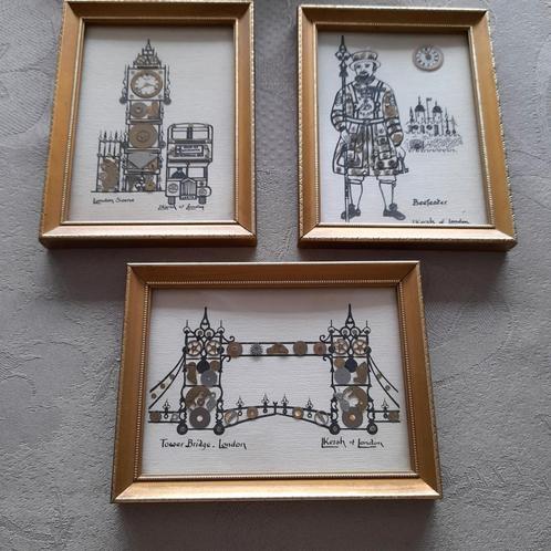 3 vintage originele kadertjes  L.Kersh of Londen ., Verzamelen, Retro, Ophalen of Verzenden