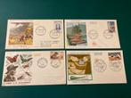 4 FDC Frankrijk, Postzegels en Munten, Brieven en Enveloppen | Buitenland, Envelop, Ophalen of Verzenden