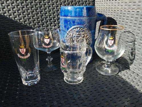 Collection de 5 verres à bière ROMAN différents, Collections, Marques de bière, Comme neuf, Verre ou Verres, Autres marques, Enlèvement