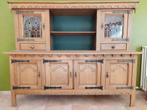 Eiken kast in 2 delen, Huis en Inrichting, Kasten | Buffetkasten, Ophalen, Gebruikt, Eikenhout, 200 cm of meer