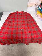 Vintage rode wollen mantel jas cape poncho met ruit L 100cm, Ophalen of Verzenden, Zo goed als nieuw