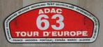 Rally plaat van de Tour d'Europe 1967, Ophalen of Verzenden, Gebruikt, Auto's