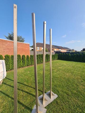 Poteau de caméra d'éclairage en acier inoxydable, Enlèvement, Comme neuf, Inox