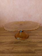 Vintage glazen taartschaal op voet 30 cm doorsnede, Ophalen