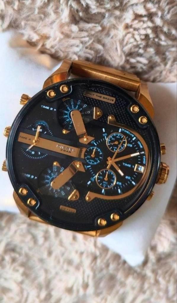 Zeer mooie originele Diesel horloge Mr. Daddy in org. doos., Handtassen en Accessoires, Horloges | Heren, Staal, Staal, Ophalen of Verzenden