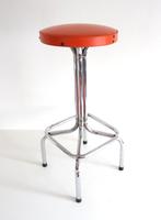 Vintage Sixties Brabantia kruk met oranje skai zitting, Verzamelen, Ophalen, Huis en Inrichting