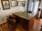 Klassiek bureau met leren blad + 2 stoelen, Ophalen
