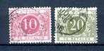 (B) TX5/6 gestempeld 1895 - Cijfer in cirkel op gekleurde ac, Postzegels en Munten, Ophalen of Verzenden, Gestempeld, Gestempeld