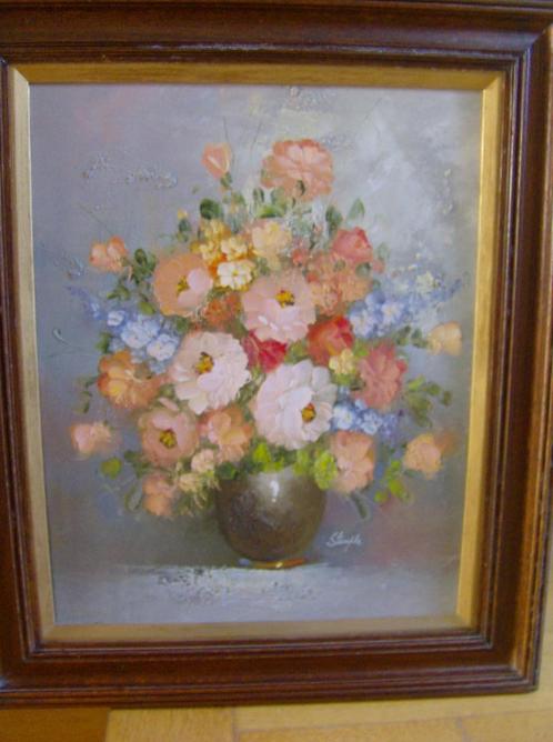 Olieverf op doek - gesigneerd STEMPLE - 55 cm x 66 cm, Antiek en Kunst, Kunst | Schilderijen | Klassiek, Ophalen