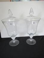 2  grand  bonbonnière Paul Rogiers en verre semi cristal, Antiek en Kunst, Ophalen of Verzenden