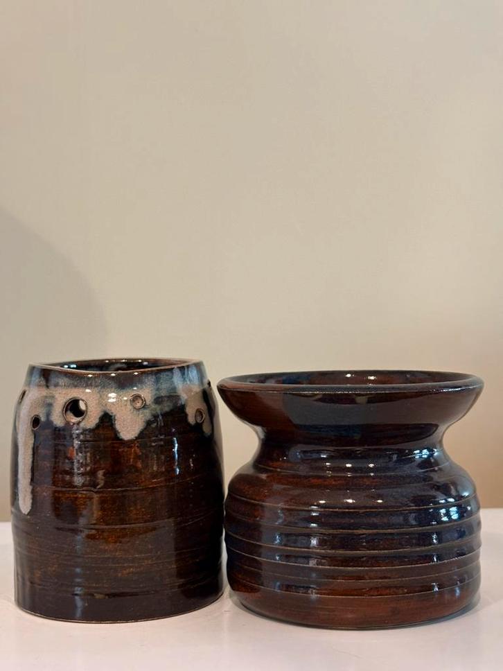 Vintage keramiek bloempotjes, Antiek en Kunst, Antiek | Keramiek en Aardewerk, Ophalen of Verzenden