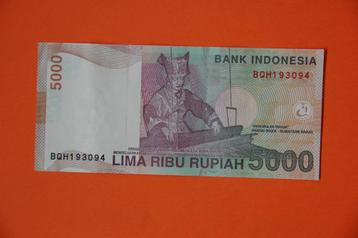 INDONESIA : 5000 RUPIAH  zo goed als in nieuwe staat