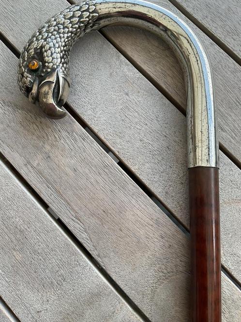 Wandelstok antiek met zilveren handgreep, Diversen, Wandelstokken, Ophalen of Verzenden