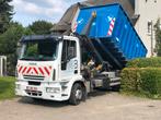 Iveco eurocargo met kraan en containers in hele goede staat!, Auto's, Vrachtwagens, 176 kW, Zwart, Iveco, Wit