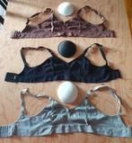 3 zwangerschapsbh's in zwart, bruin en grijs - Maat M, Vêtements | Femmes, Vêtements de grossesse, Taille 38/40 (M), Enlèvement ou Envoi