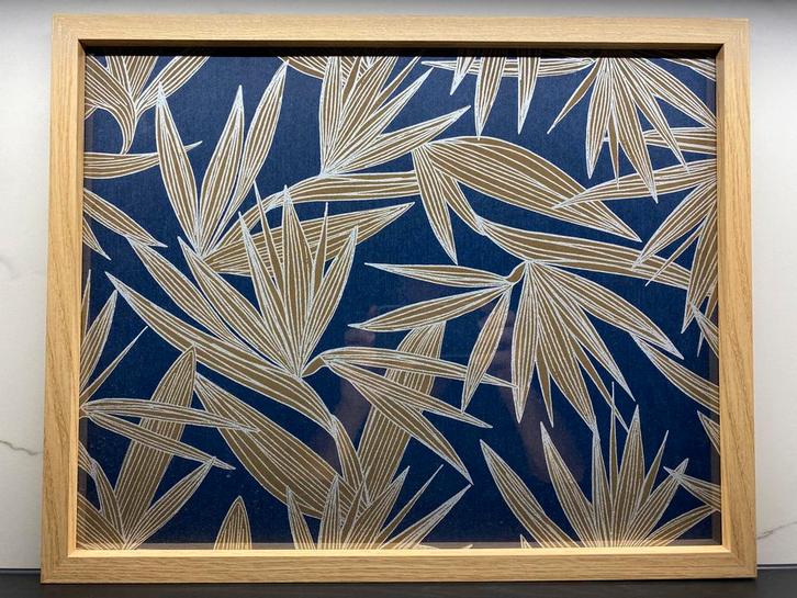Bladeren Marineblauw 50x40 (nieuw), Huis en Inrichting, Woonaccessoires | Lijsten, Nieuw, Hout, Ophalen of Verzenden