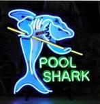 Pool shark neon mancave bar cafe filmset USA decoratie neons, Nieuw, Ophalen of Verzenden, Lichtbak of (neon) lamp