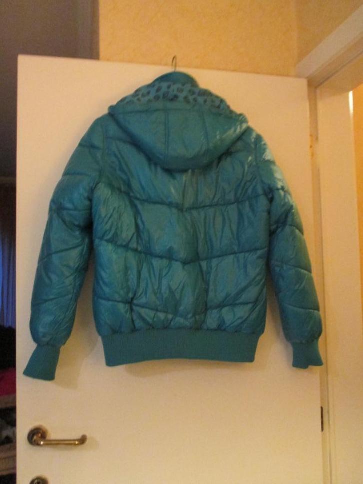 blauwgroene jas Bel&Bo maat 38, Kleding | Dames, Jassen | Winter, Gedragen, Maat 38/40 (M), Ophalen of Verzenden