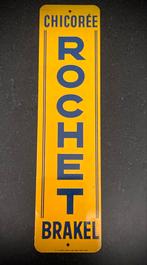 1935 metalen (geen emaille)deurpostje chicorée ROCHET Brakel, Ophalen of Verzenden, Zo goed als nieuw, Reclamebord, Plaat of Schild