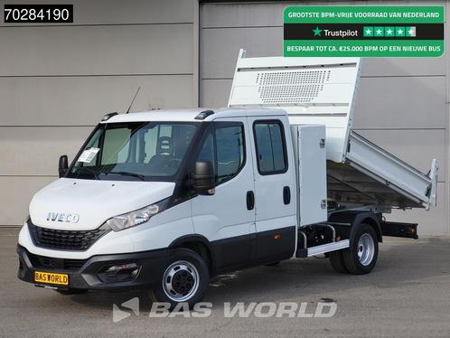 Iveco Daily 35C14 Kipper met Kist Dubbel Cabine Dubbellucht, Auto's, Bestelwagens en Lichte vracht, Bedrijf, Te koop, Airconditioning