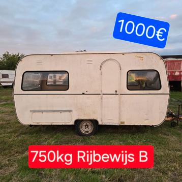 Caravan De Reu Oldtimer 750kg Rijbewijs B foodtruck werfkeet beschikbaar voor biedingen