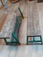 Lot de 3 bancs d’école anciens – style industriel, Enlèvement ou Envoi