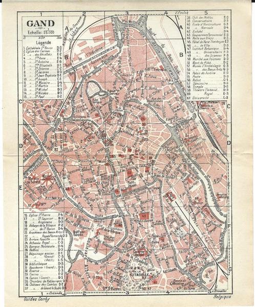 1910 - Gent stadsplan + centrumplan, Antiquités & Art, Art | Eaux-fortes & Gravures, Envoi