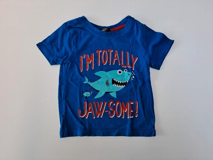 Mt 24-36 m Blauwe T-shirt I'm totally jaw-some!, Kinderen en Baby's, Kinderkleding | Maat 92, Zo goed als nieuw, Jongen, Shirt of Longsleeve