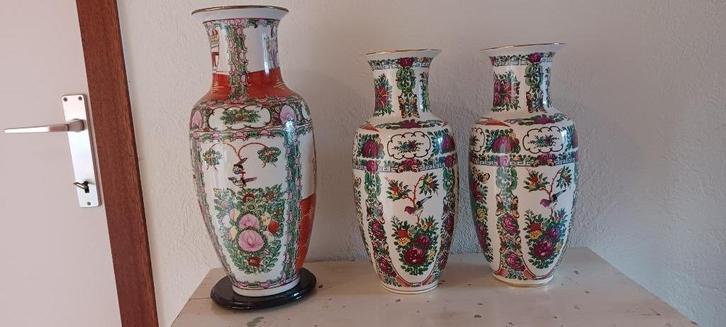 Chinese vazen, Huis en Inrichting, Woonaccessoires | Vazen, Gebruikt, Overige kleuren, Minder dan 50 cm, Aardewerk of Porselein