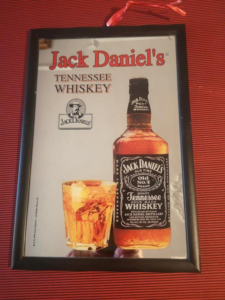 Jack Daniels...spiegel in kader....1999!!, Verzamelen, Merken en Reclamevoorwerpen, Zo goed als nieuw, Ophalen of Verzenden