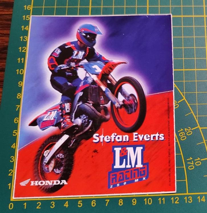 Sticker Stefan Everts L&M Racing Honda 250 MX, Verzamelen, Stickers, Ophalen of Verzenden