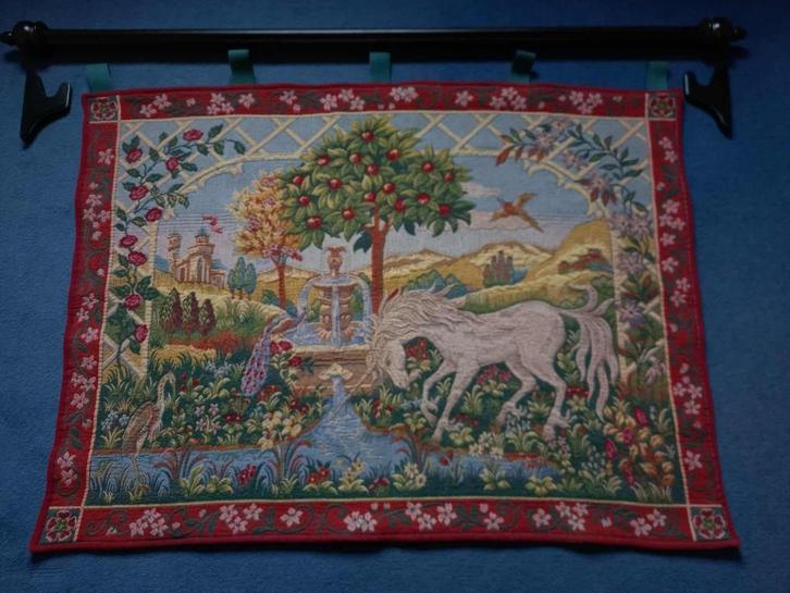 Belle grande tapisserie Unicorn Summer (Franklin Mints), Antiek en Kunst, Antiek | Tapijten, Tafelkleden en Textiel, Ophalen
