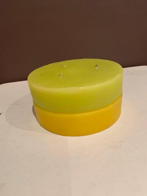 2 grandes bougies ronde, Huis en Inrichting, Woonaccessoires | Kandelaars en Kaarsen, Zo goed als nieuw, Zilver, Wit, Ophalen of Verzenden