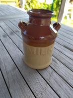 „Milk” geglazuurde aardewerken pot met 2 handgrepen - H 18 c, Ophalen of Verzenden
