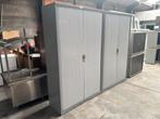 Roldeurkasten grijs 2 Stuks met legborden Goede staat., Ophalen, Zo goed als nieuw