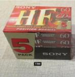 Paquet de 5 cassettes SONY HF 60 positions normales, scellée, CD & DVD, Neuf, dans son emballage, Enlèvement ou Envoi