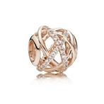 Pandora Nieuwe roségoudeplated bedel met unieke vorm en zirk, Bijoux, Sacs & Beauté, Bracelets à breloques, Neuf, Enlèvement ou Envoi