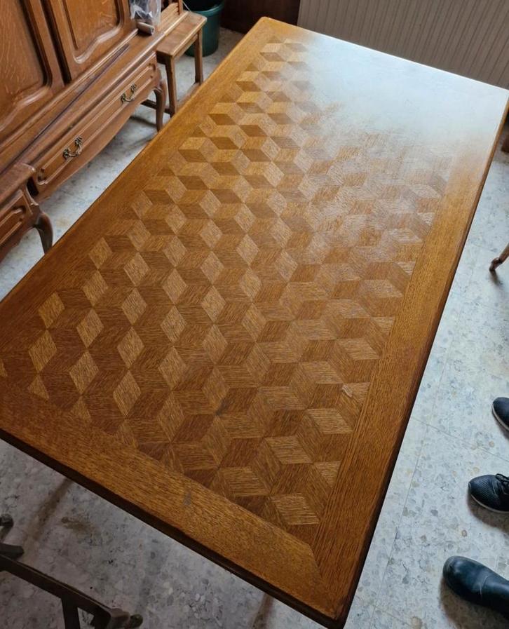 Eetkamer tafel+ 6 stoelen + tv kastje + dressoir., Huis en Inrichting, Complete eetkamers, Gebruikt, Ophalen