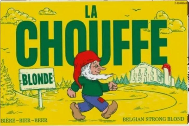 Metalen reclamebord La Chouffe blond - retro vintage mancave, Verzamelen, Merken en Reclamevoorwerpen, Zo goed als nieuw, Reclamebord